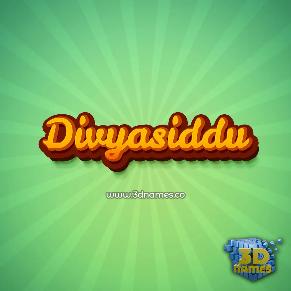 divyasiddu in Green Rays style - 3D name wallpaper