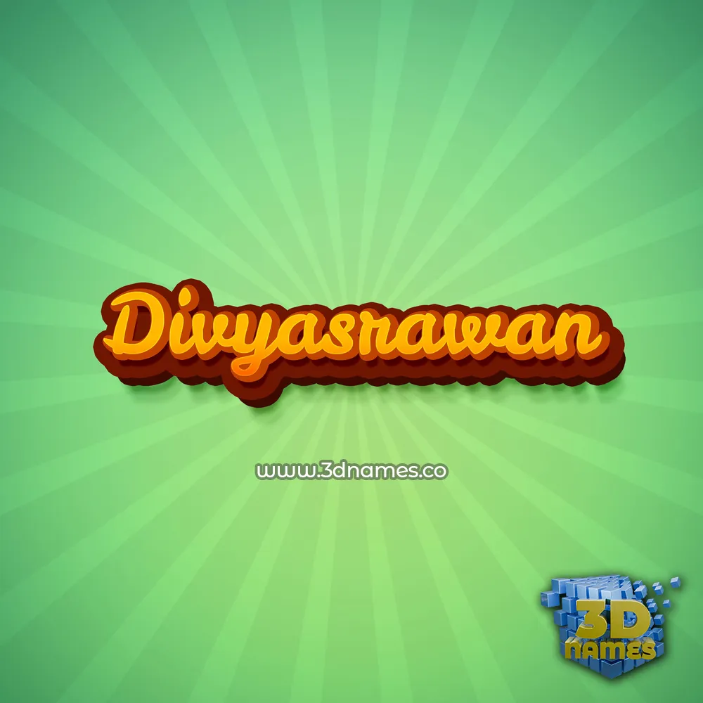 divyasrawan in Green Rays style - 3D name wallpaper