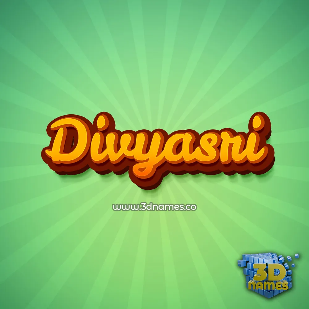divyasri in Green Rays style - 3D name wallpaper