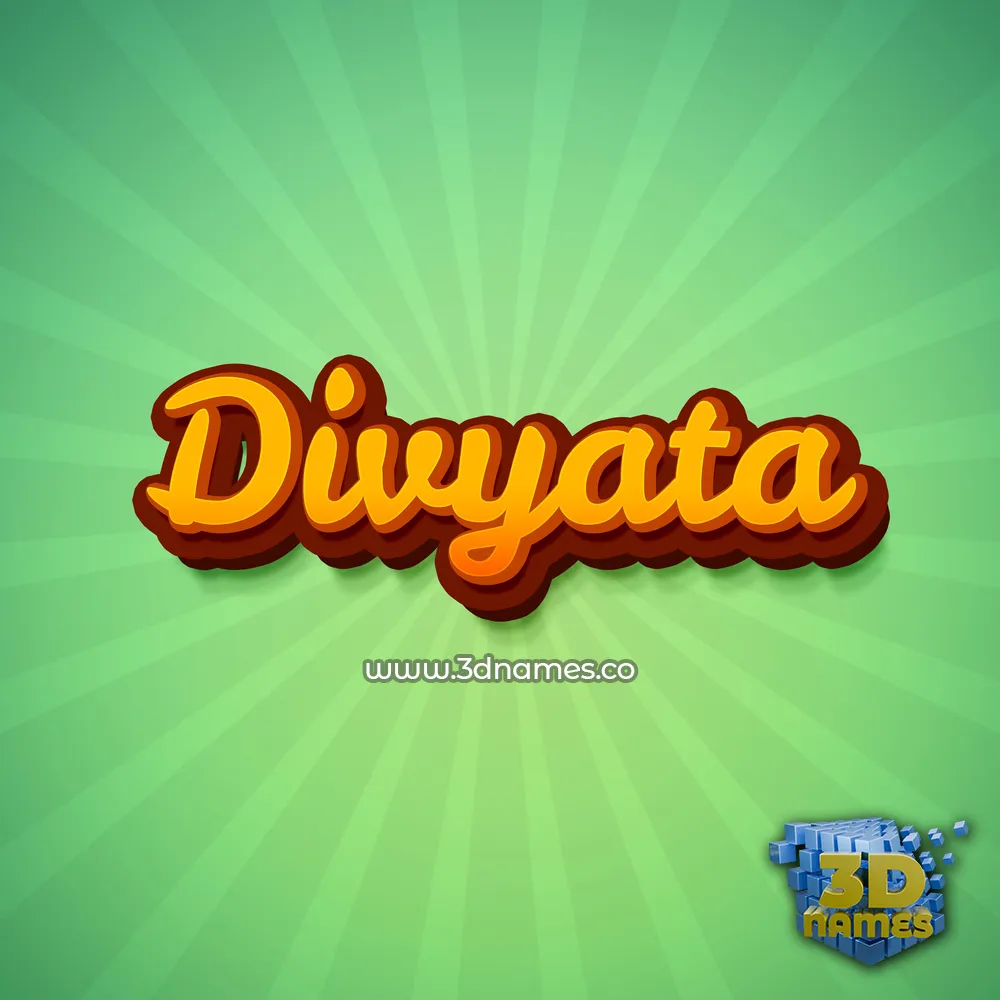 divyata in Green Rays style - 3D name wallpaper