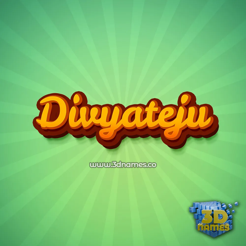 divyateju in Green Rays style - 3D name wallpaper