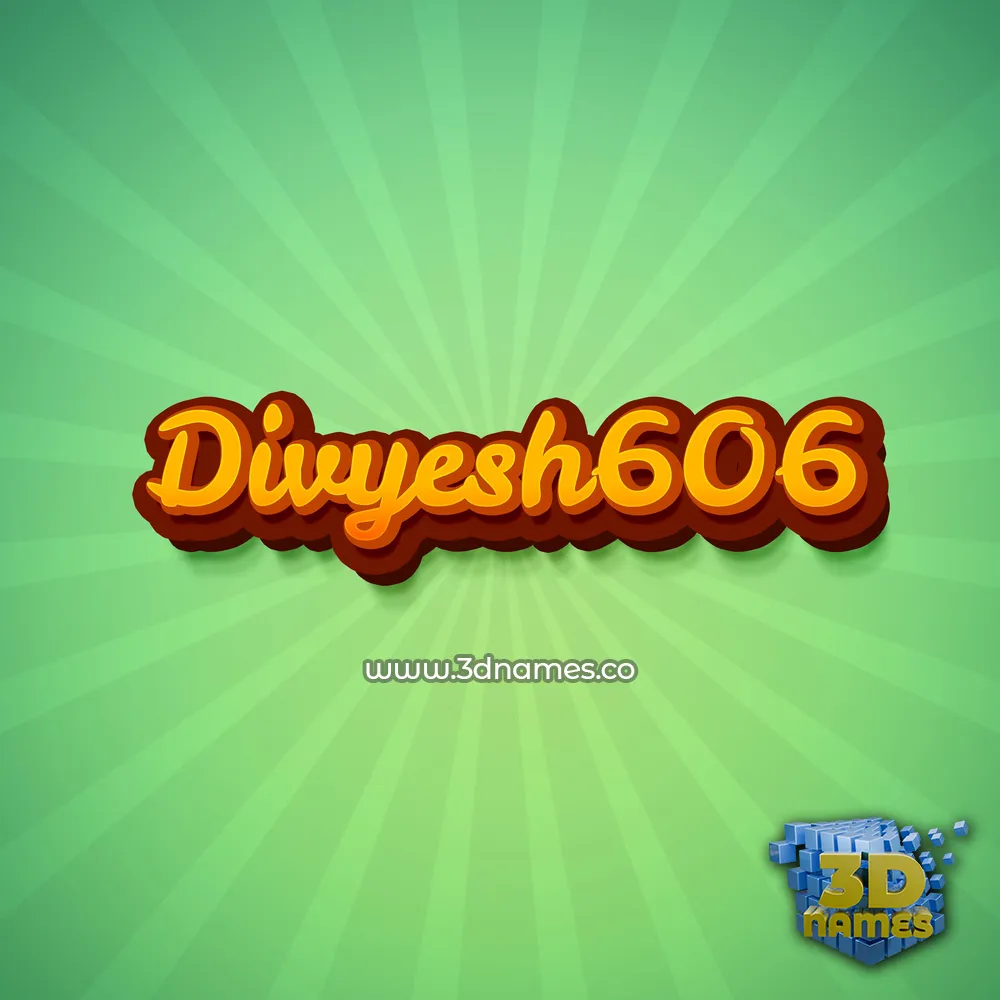 divyesh606 in Green Rays style - 3D name wallpaper