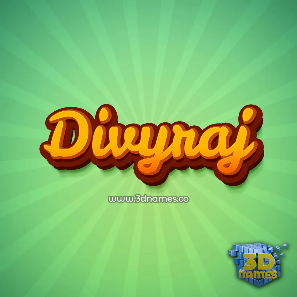 divyraj in Green Rays style - 3D name wallpaper