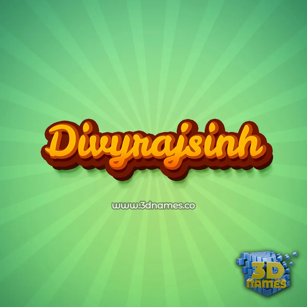 divyrajsinh in Green Rays style - 3D name wallpaper