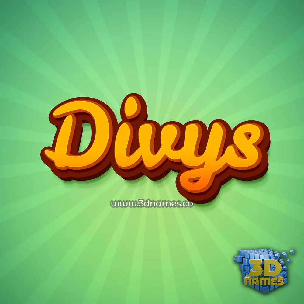 divys in Green Rays style - 3D name wallpaper