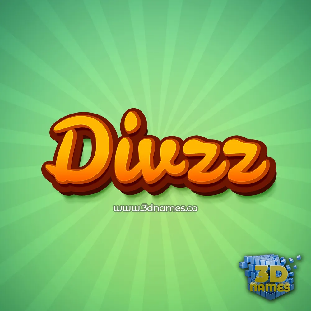 divzz in Green Rays style - 3D name wallpaper