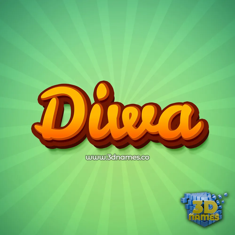diwa in Green Rays style - 3D name wallpaper