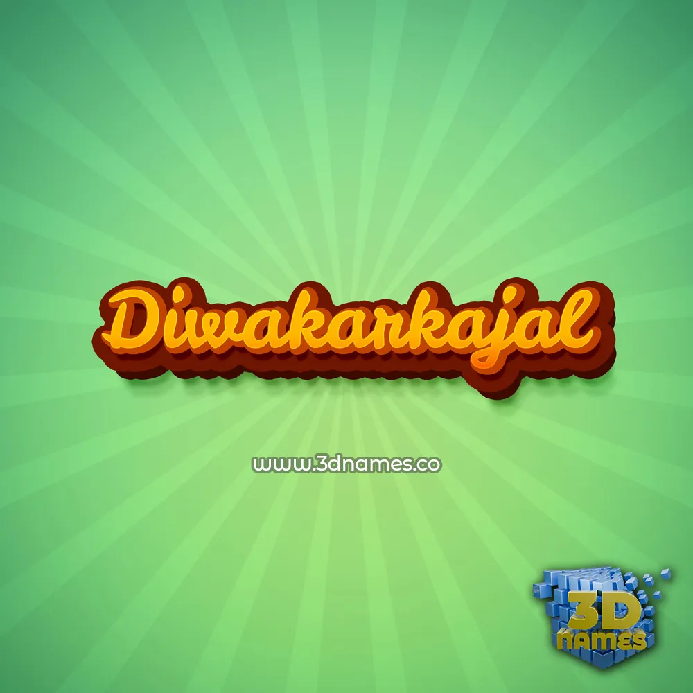 diwakarkajal in Green Rays style - 3D name wallpaper