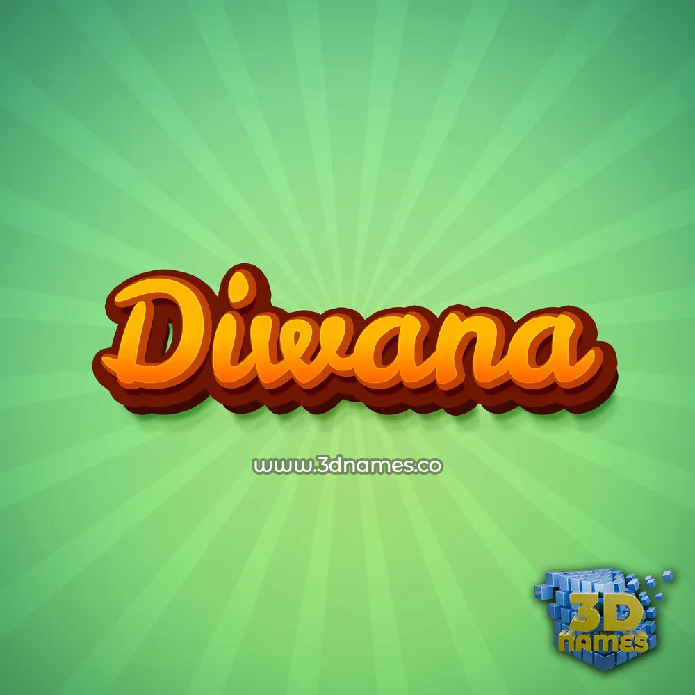 diwana in Green Rays style - 3D name wallpaper