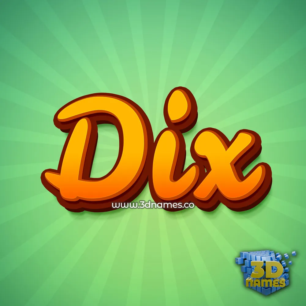 dix in Green Rays style - 3D name wallpaper