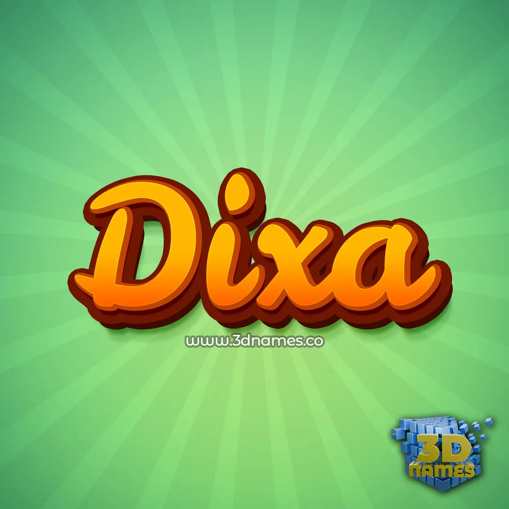 dixa in Green Rays style - 3D name wallpaper
