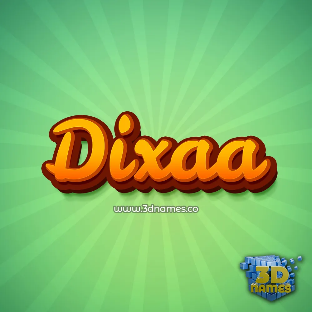 dixaa in Green Rays style - 3D name wallpaper