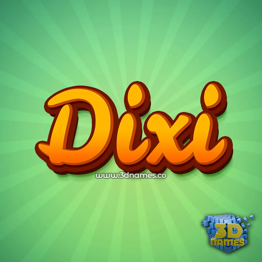 dixi in Green Rays style - 3D name wallpaper
