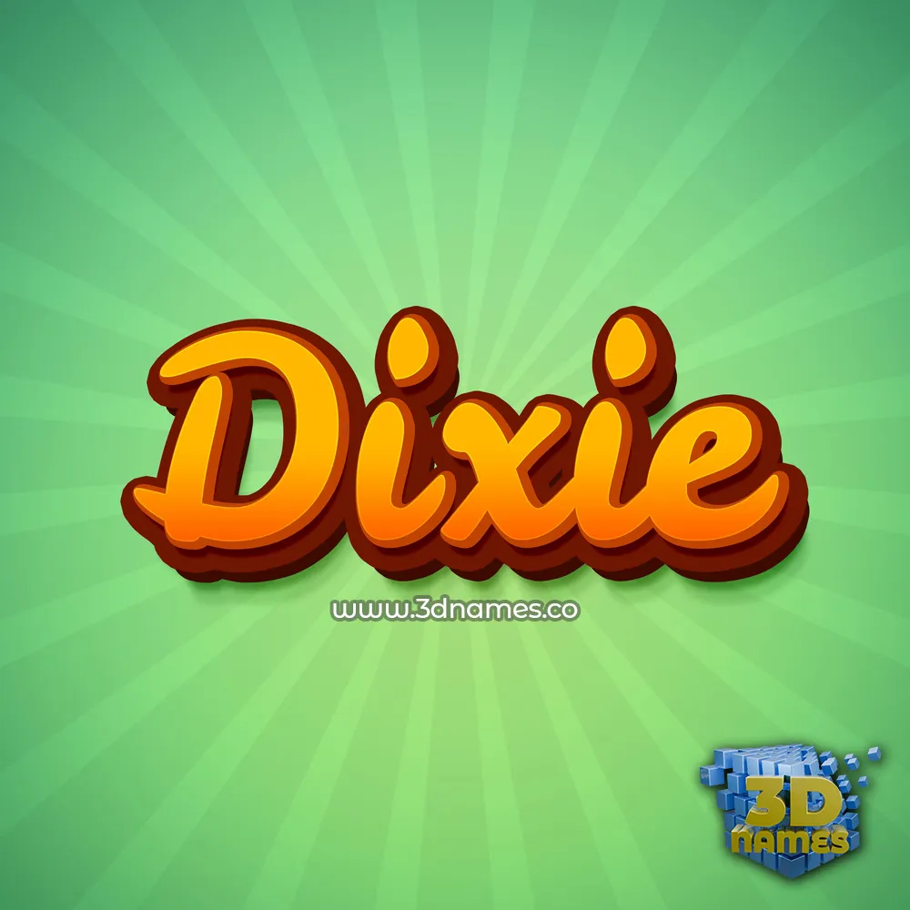 dixie in Green Rays style - 3D name wallpaper