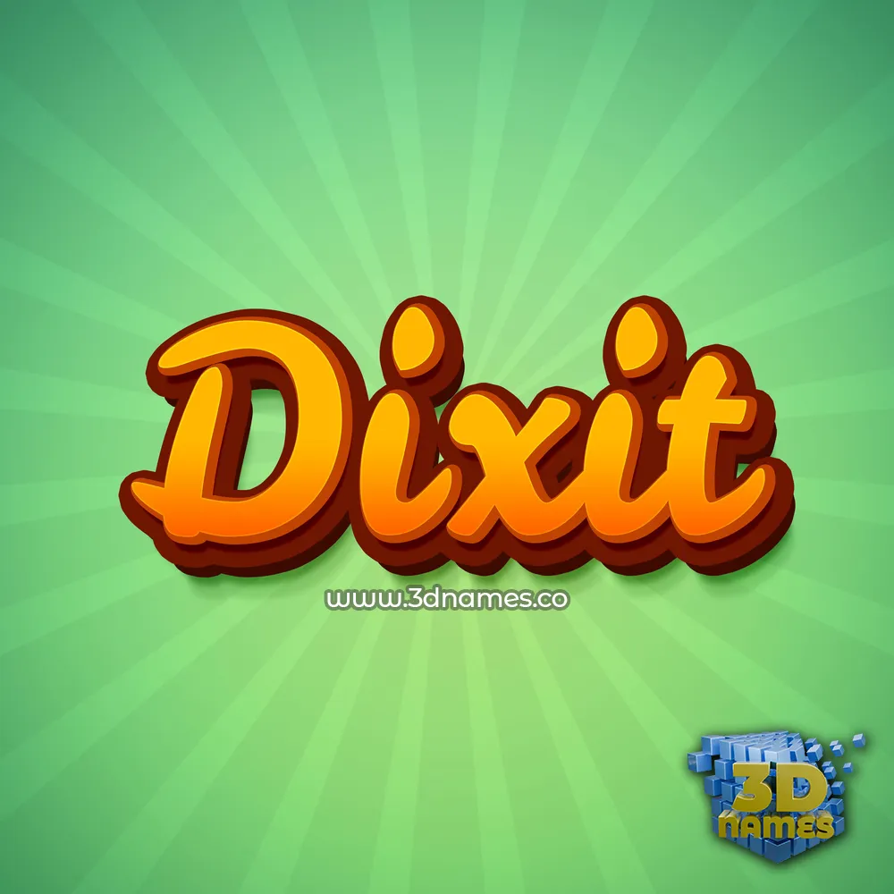dixit in Green Rays style - 3D name wallpaper
