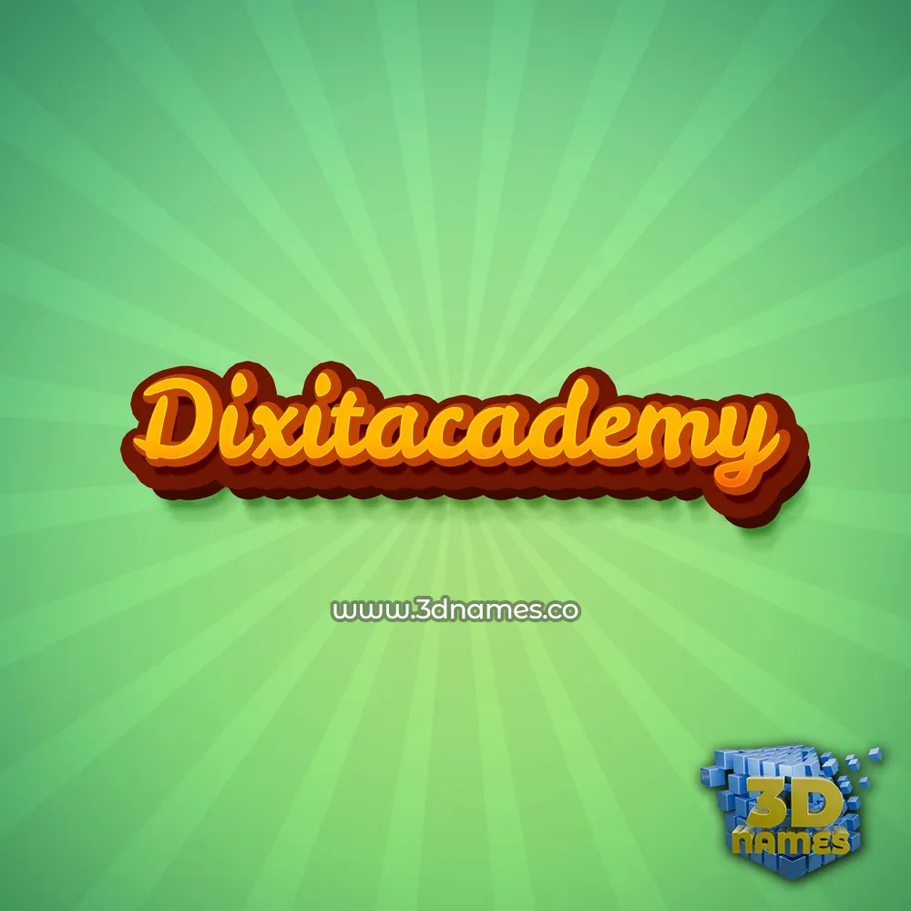dixitacademy in Green Rays style - 3D name wallpaper