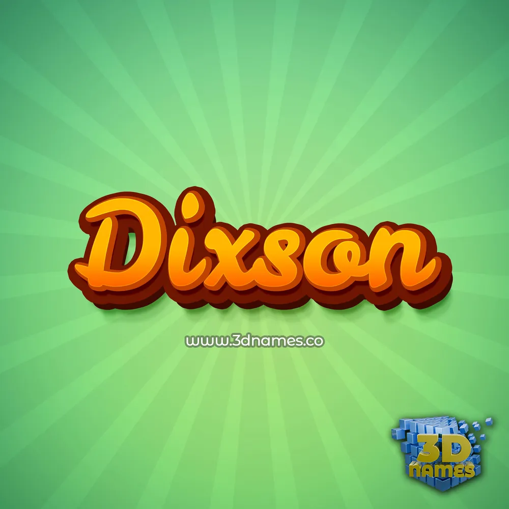 dixson in Green Rays style - 3D name wallpaper