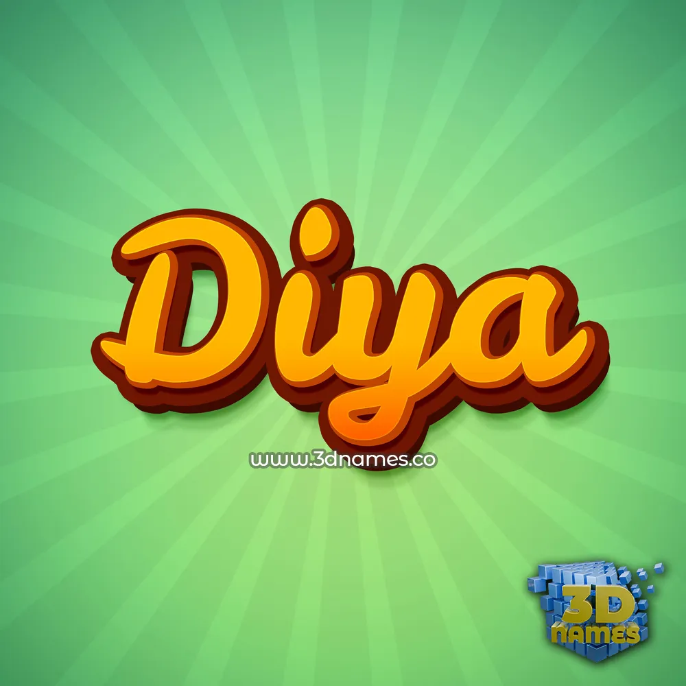 diya in Green Rays style - 3D name wallpaper