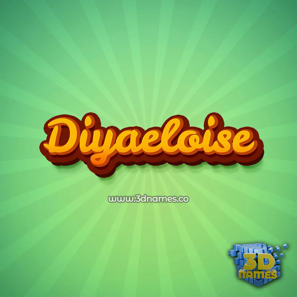 diyaeloise in Green Rays style - 3D name wallpaper