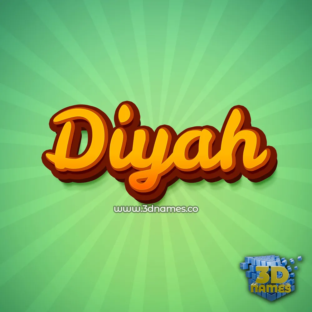 diyah in Green Rays style - 3D name wallpaper