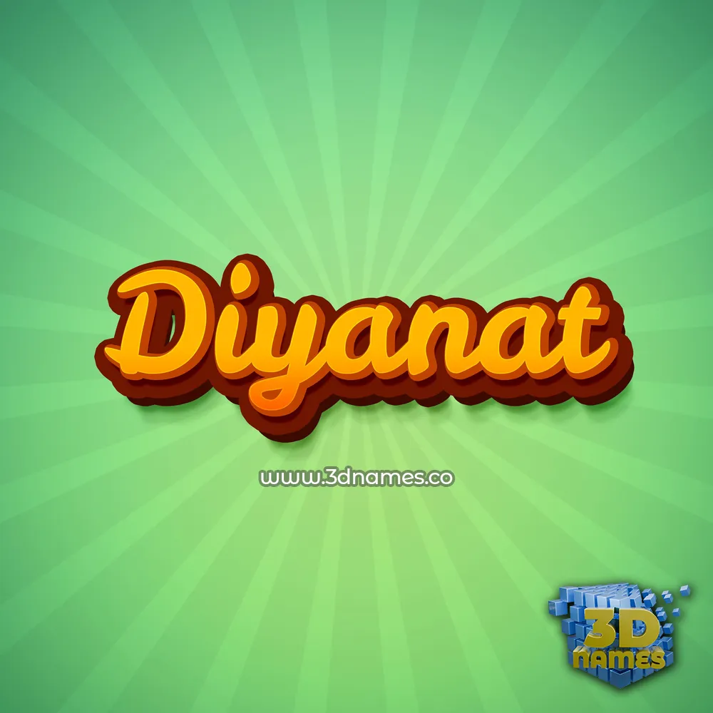 diyanat in Green Rays style - 3D name wallpaper