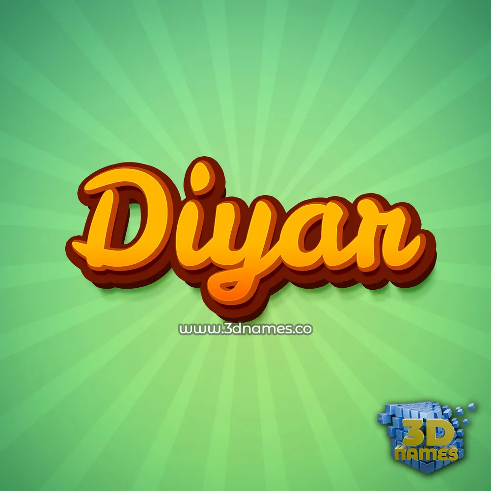 diyar in Green Rays style - 3D name wallpaper