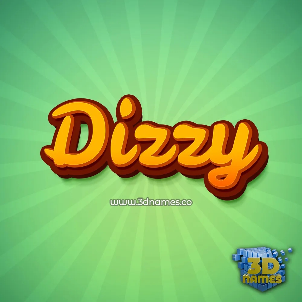 dizzy in Green Rays style - 3D name wallpaper