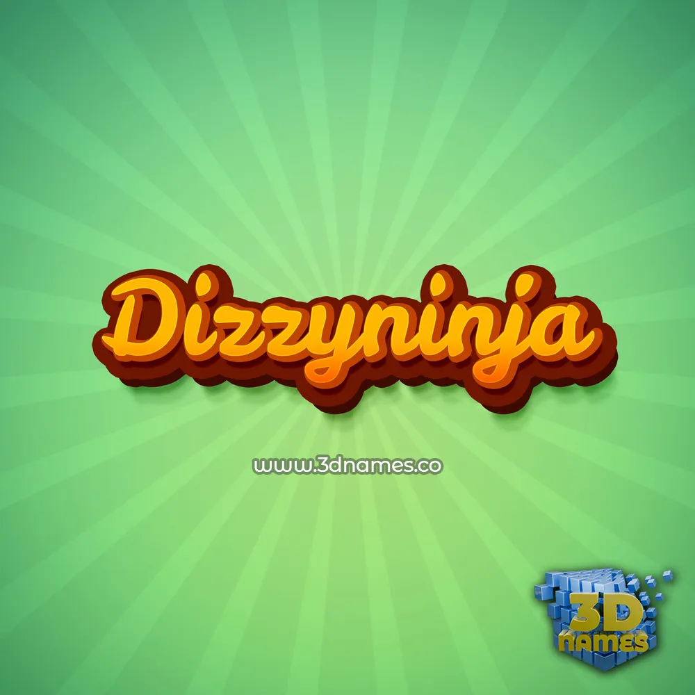 dizzyninja in Green Rays style - 3D name wallpaper