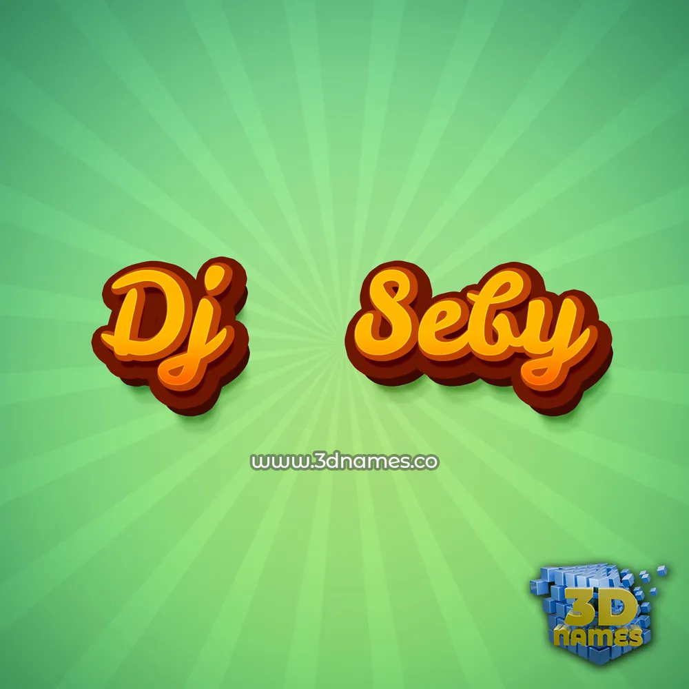 dj   seby in Green Rays style - 3D name wallpaper