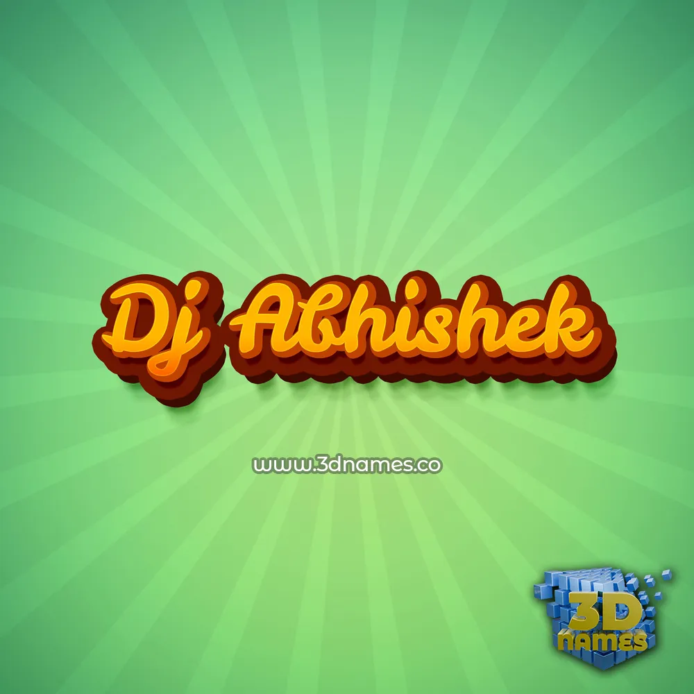 dj abhishek in Green Rays style - 3D name wallpaper