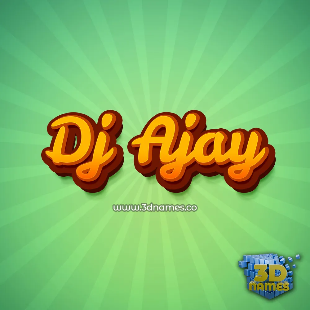 dj ajay in Green Rays style - 3D name wallpaper