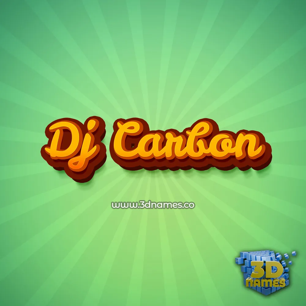 dj carbon in Green Rays style - 3D name wallpaper
