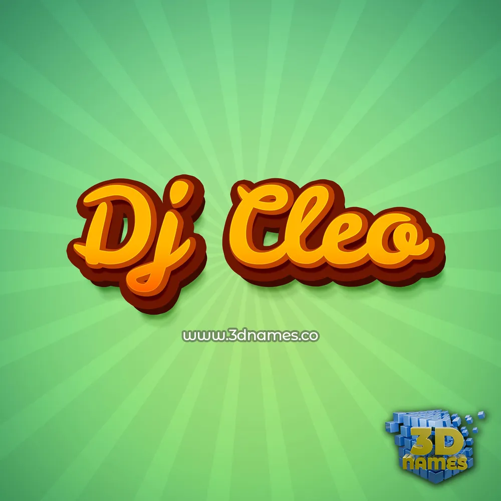 dj cleo in Green Rays style - 3D name wallpaper