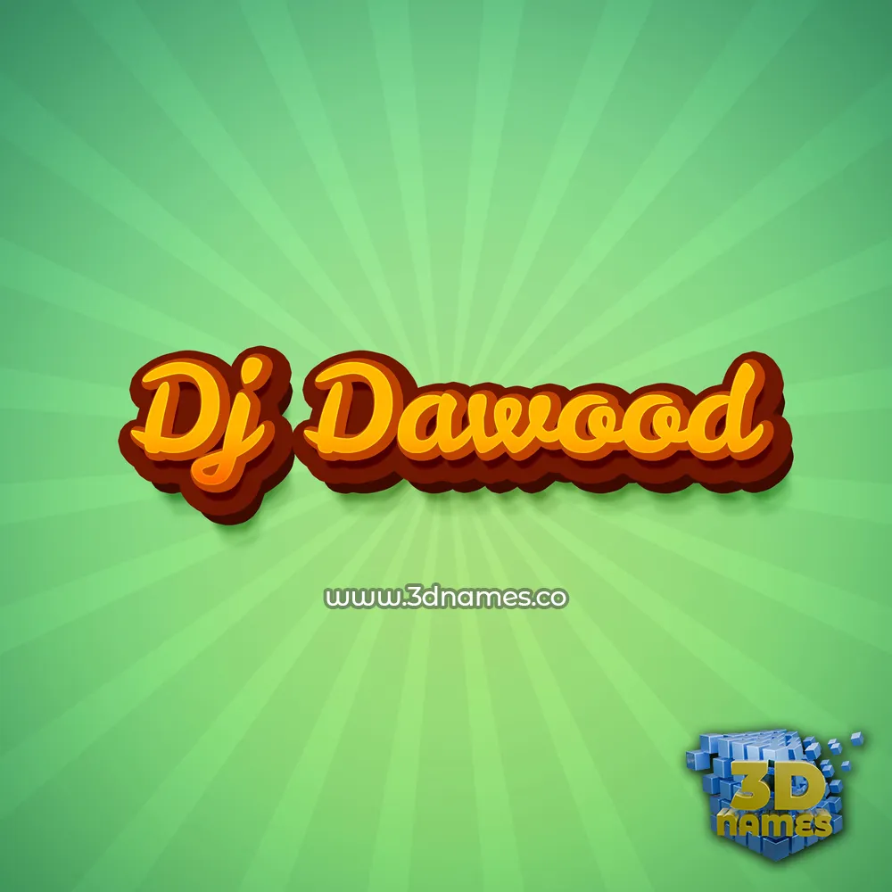 dj dawood in Green Rays style - 3D name wallpaper