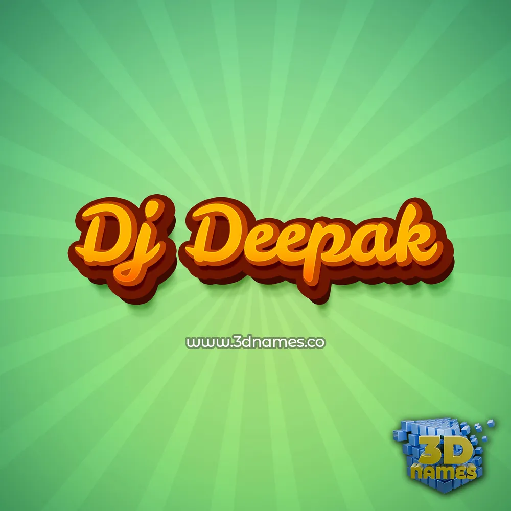 dj deepak in Green Rays style - 3D name wallpaper