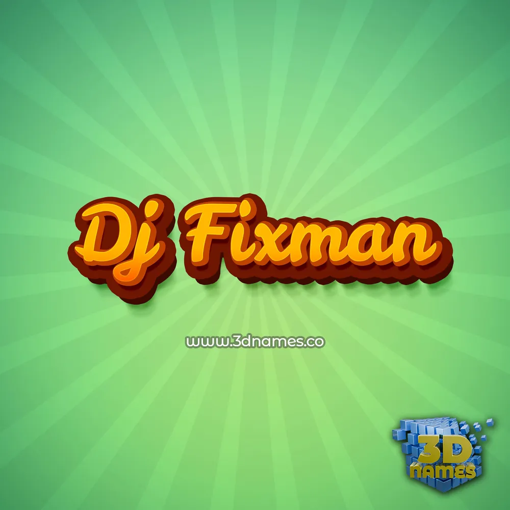 dj fixman in Green Rays style - 3D name wallpaper