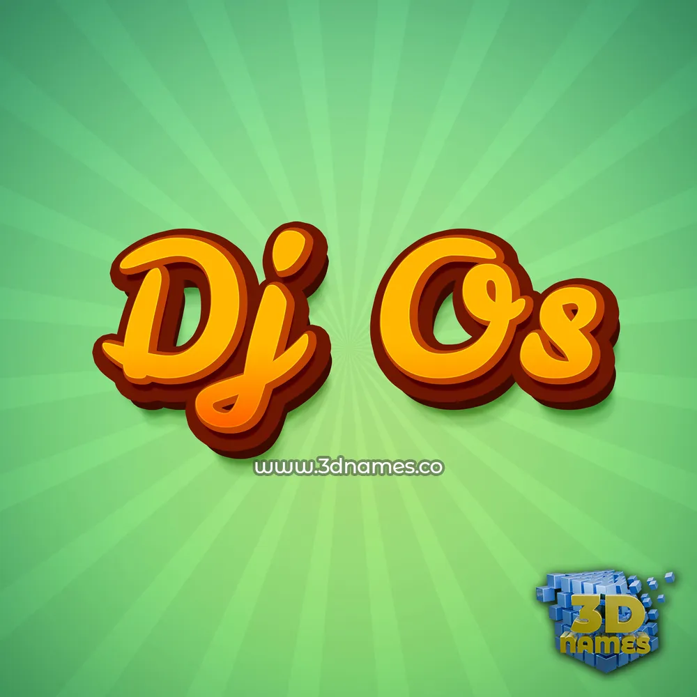 dj os in Green Rays style - 3D name wallpaper