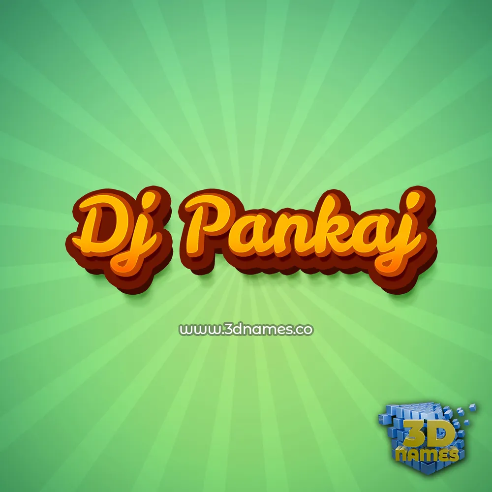 dj pankaj in Green Rays style - 3D name wallpaper