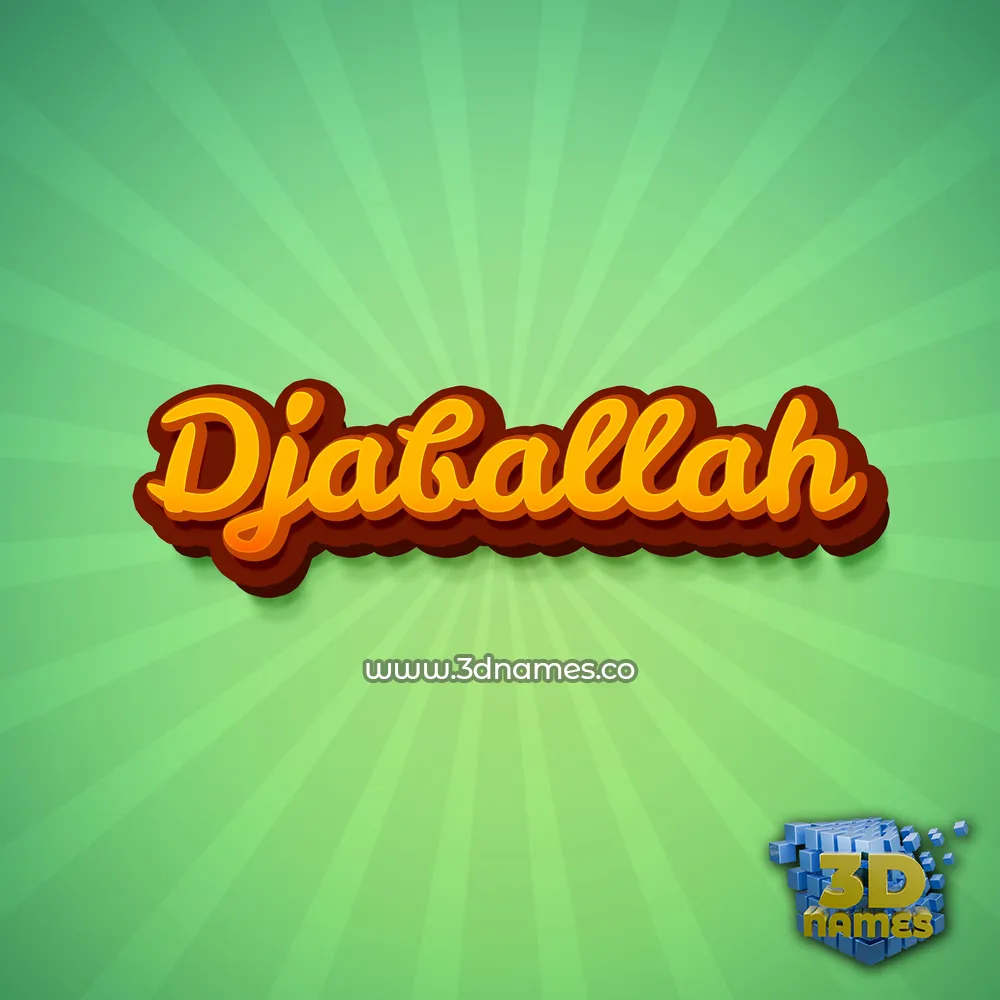 djaballah in Green Rays style - 3D name wallpaper