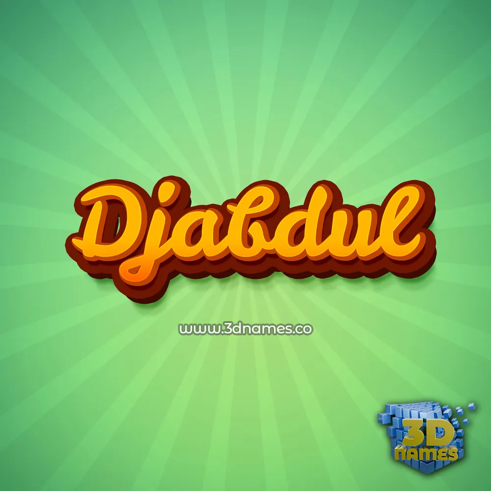 djabdul in Green Rays style - 3D name wallpaper