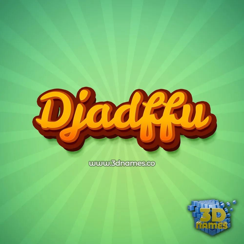 djadffu in Green Rays style - 3D name wallpaper