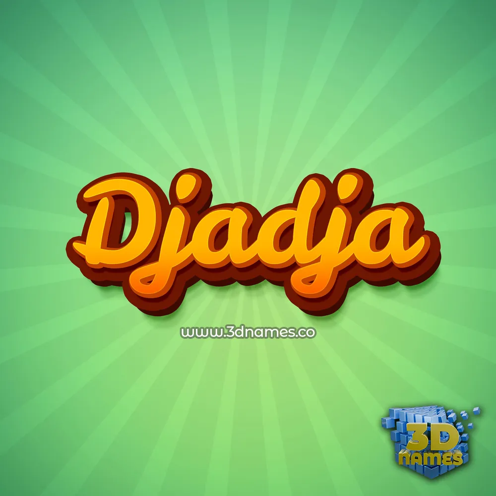 djadja in Green Rays style - 3D name wallpaper