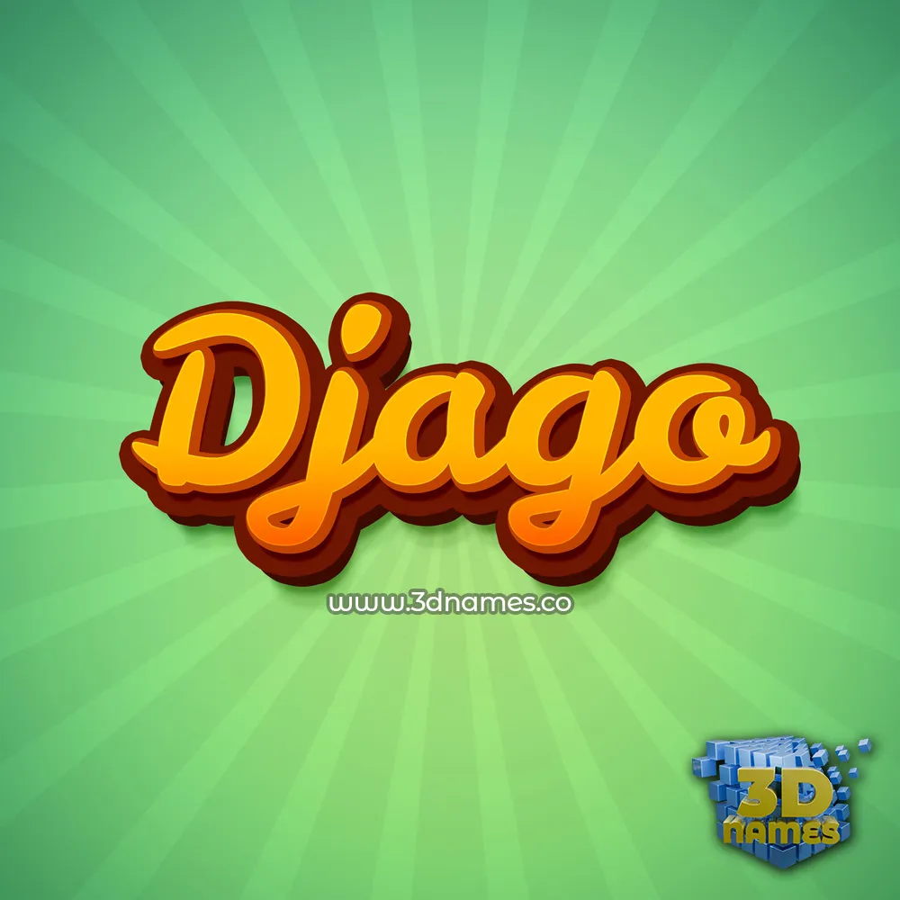 djago in Green Rays style - 3D name wallpaper
