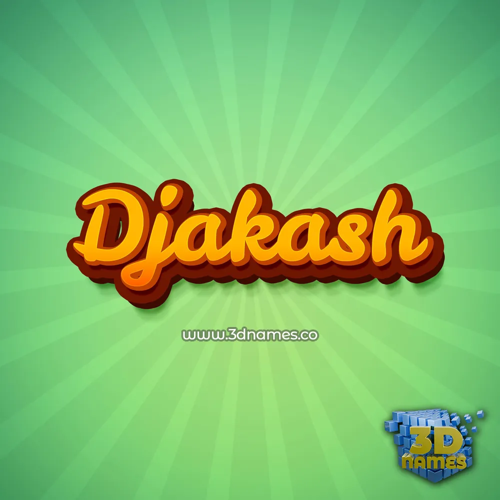 djakash in Green Rays style - 3D name wallpaper