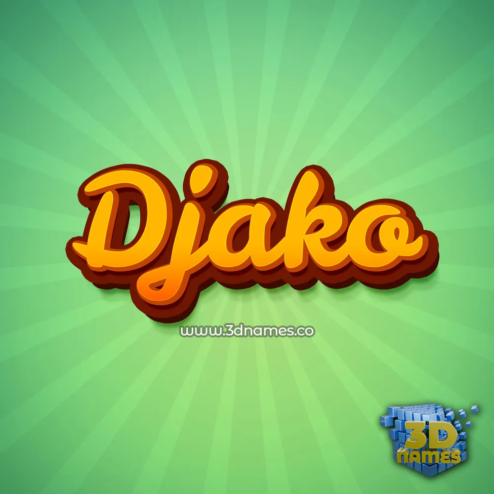 djako in Green Rays style - 3D name wallpaper