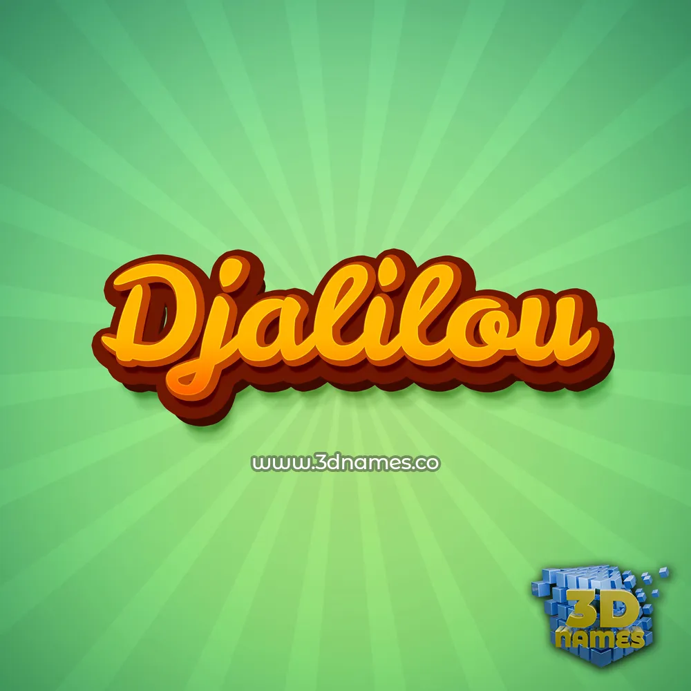 djalilou in Green Rays style - 3D name wallpaper