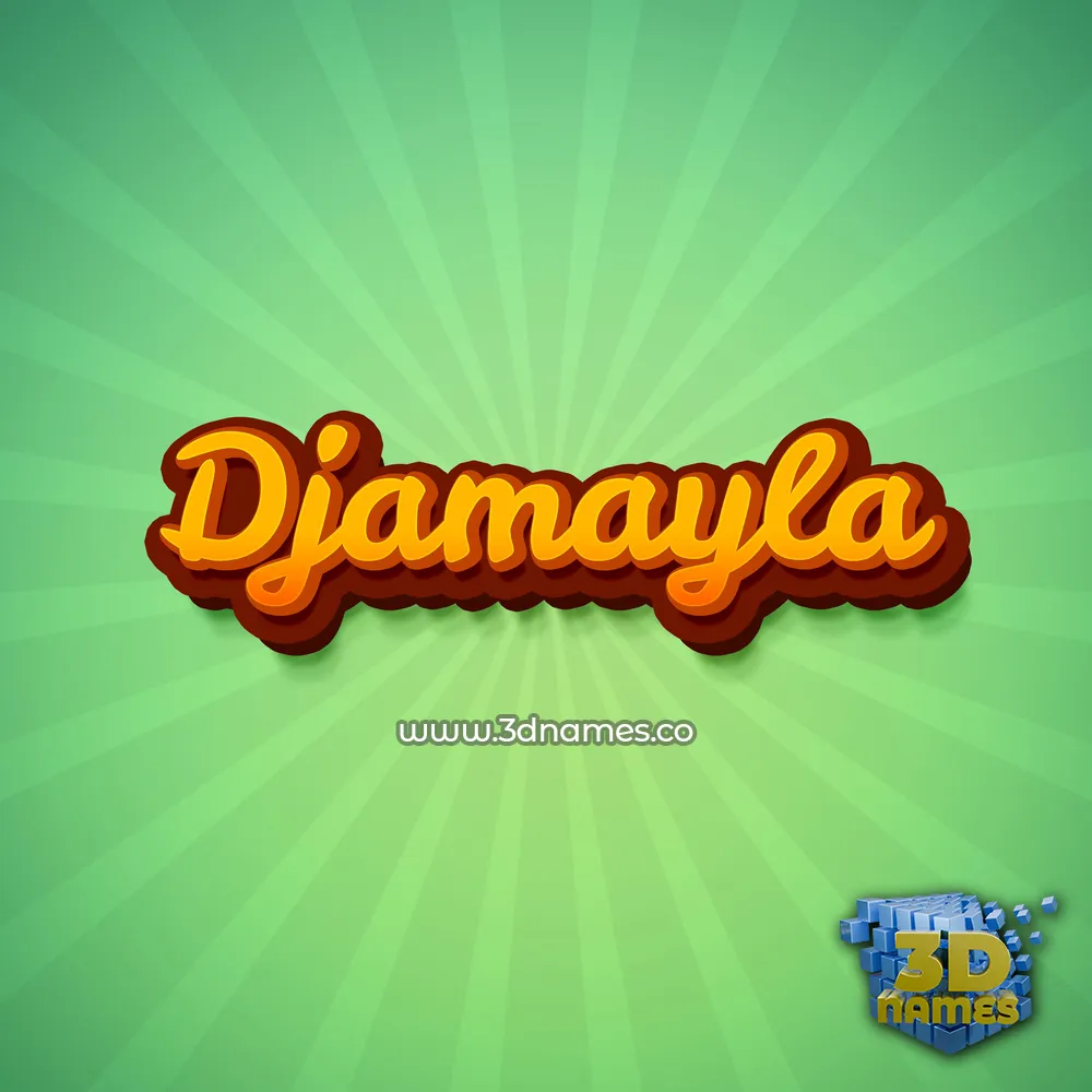 djamayla in Green Rays style - 3D name wallpaper