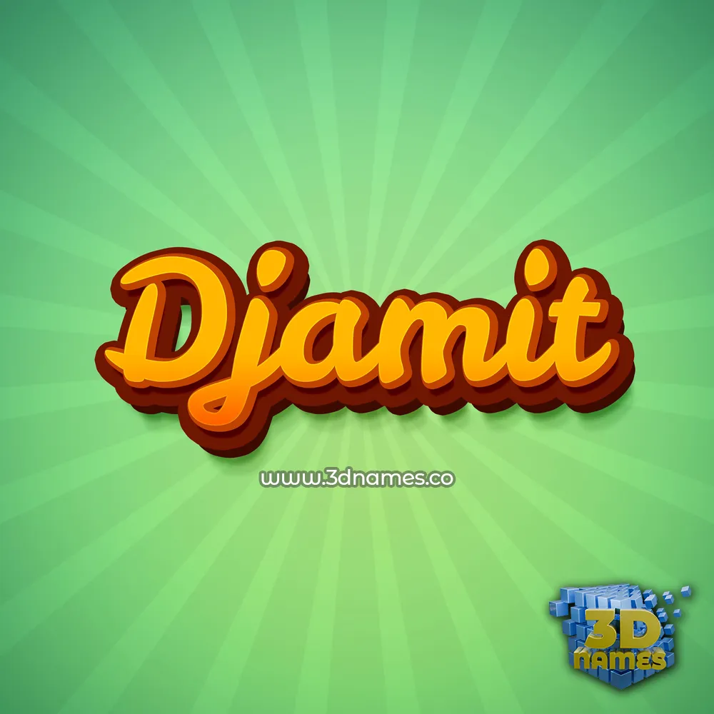 djamit in Green Rays style - 3D name wallpaper