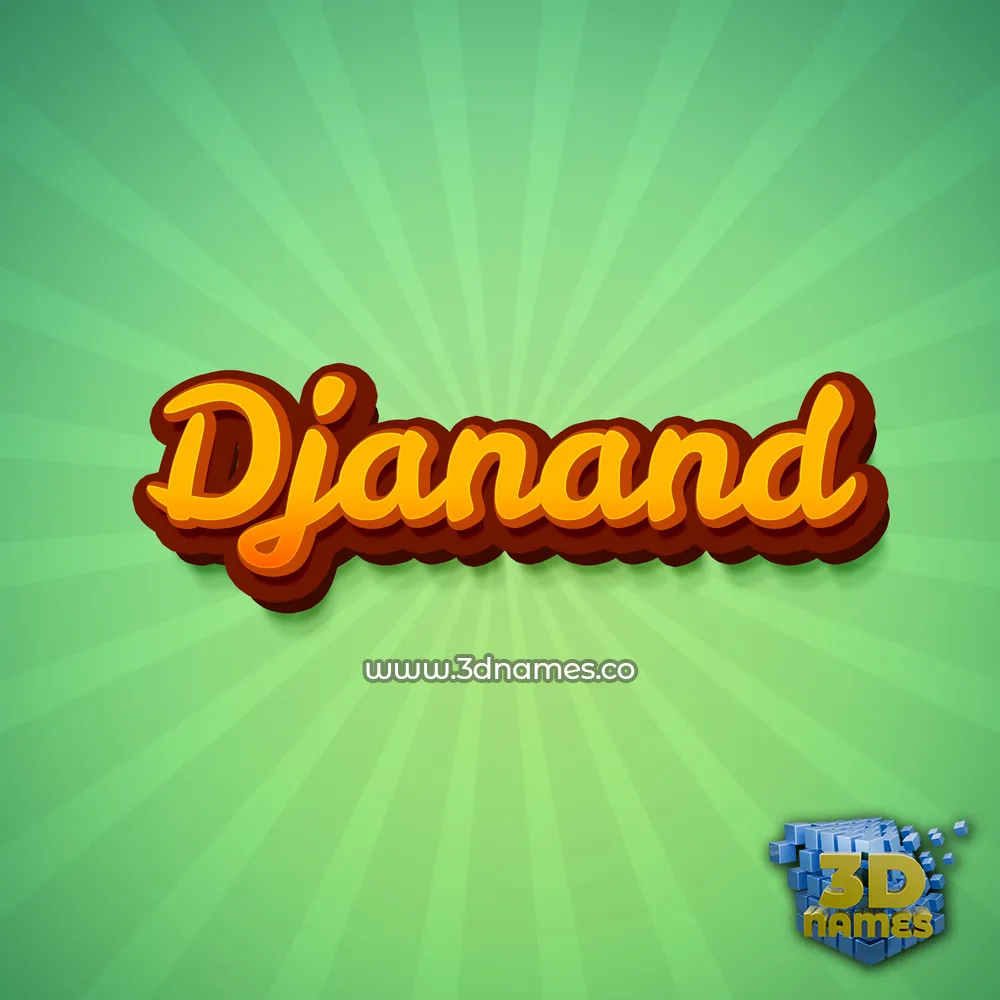 djanand in Green Rays style - 3D name wallpaper