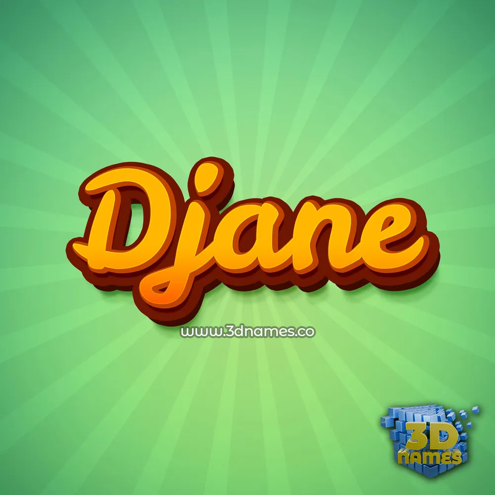 djane in Green Rays style - 3D name wallpaper